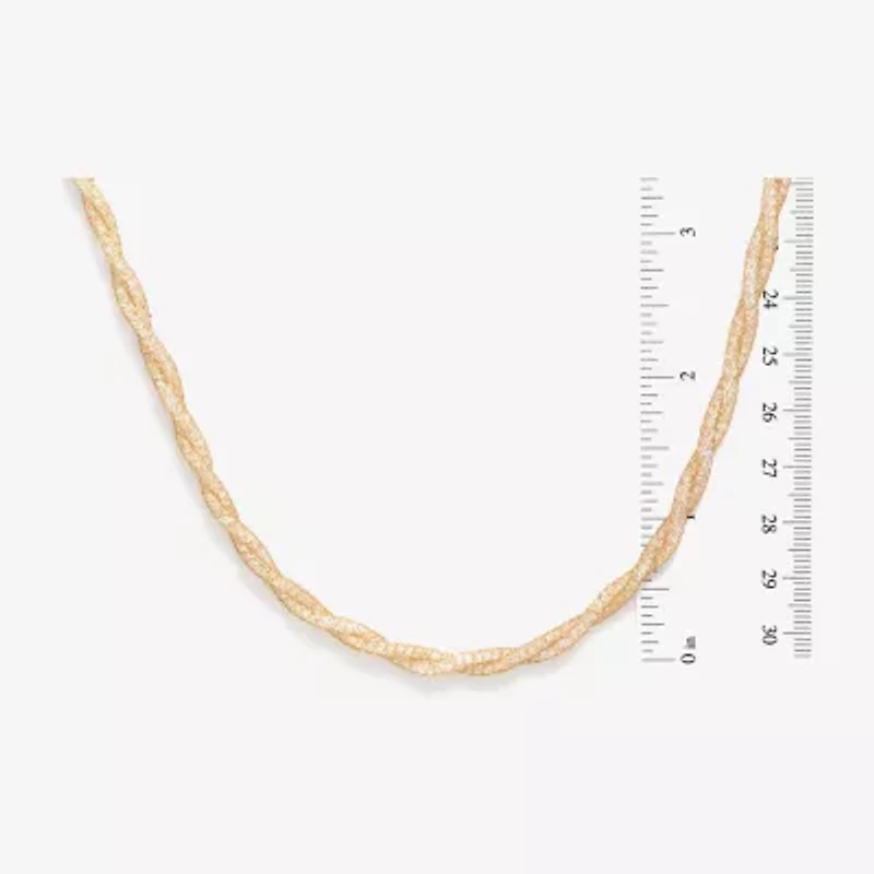 Made in Italy 10K Gold 18 Inch White Cubic Zirconia Necklace