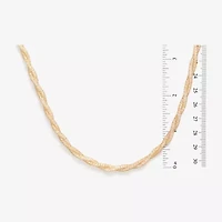 Made in Italy 10K Gold 18 Inch White Cubic Zirconia Necklace