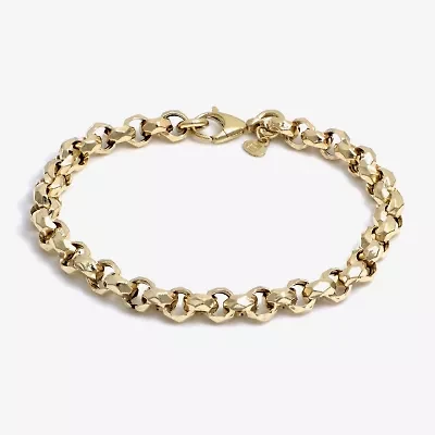 Made in Italy Womens 14K Gold 7.5 Inch Hollow Rolo Chain Bracelet