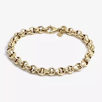 Made in Italy Womens 14K Gold 7.5 Inch Hollow Rolo Chain Bracelet