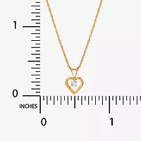 Girls 14K Gold & Cubic Zirconia Heart Pendant Necklace