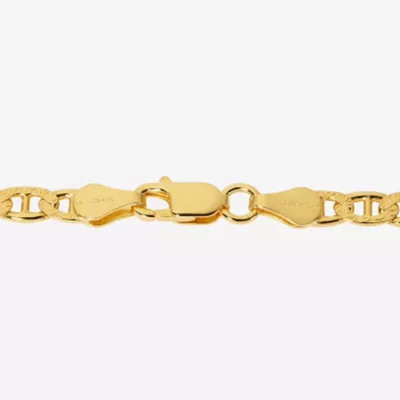 Made in Italy Unisex Adult 24K Gold Over Silver 18 Inch Link Chain Necklace