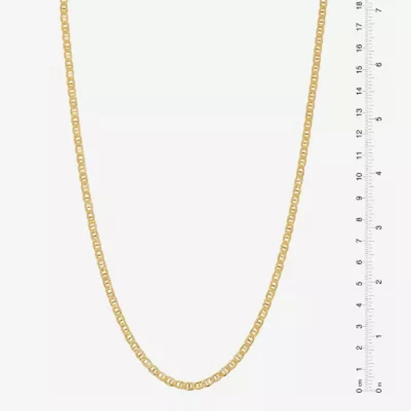 Made in Italy Unisex Adult 24K Gold Over Silver 18 Inch Link Chain Necklace