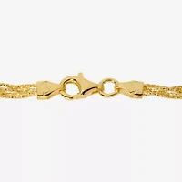 Made in Italy Womens 24K Gold Over Silver 18 Inch Mesh Chain Necklace
