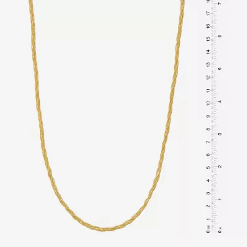 Made in Italy Womens 24K Gold Over Silver 18 Inch Mesh Chain Necklace