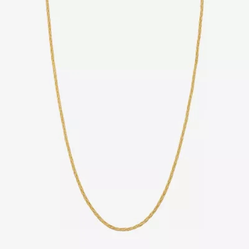 Made in Italy Womens 24K Gold Over Silver 18 Inch Mesh Chain Necklace