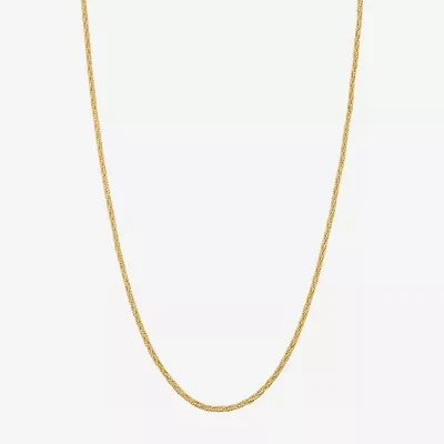 Made in Italy Womens 24K Gold Over Silver 18 Inch Mesh Chain Necklace