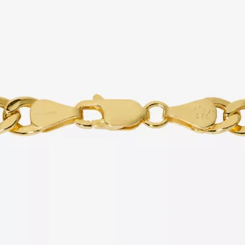 Made in Italy Womens 24K Gold Over Silver 18 Inch Curb Chain Necklace