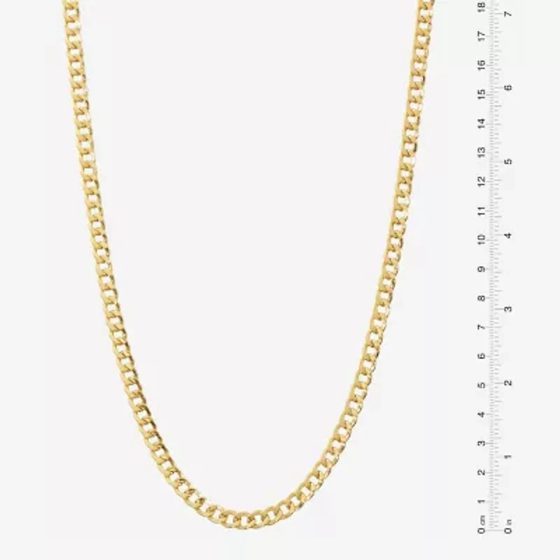 Made in Italy Womens 24K Gold Over Silver 18 Inch Curb Chain Necklace