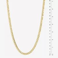Made in Italy Womens 24K Gold Over Silver 18 Inch Curb Chain Necklace