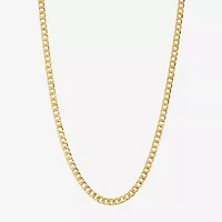 Made in Italy Womens 24K Gold Over Silver 18 Inch Curb Chain Necklace