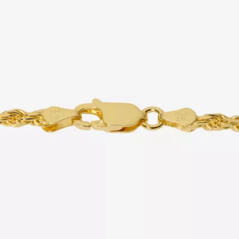 Made in Italy Womens 24K Gold Over Silver 18 Inch Rope Chain Necklace