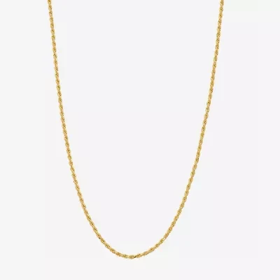Made in Italy Womens 24K Gold Over Silver 18 Inch Rope Chain Necklace