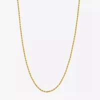 Made in Italy Womens 24K Gold Over Silver 18 Inch Rope Chain Necklace