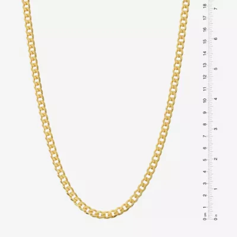 Made in Italy Mens 24K Gold Over Silver Inch Curb Chain Necklace