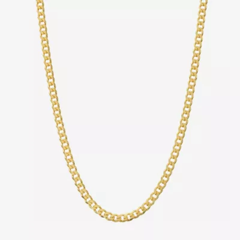 Made in Italy Mens 24K Gold Over Silver 24 Inch Curb Chain Necklace