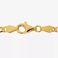 Made in Italy Womens 24K Gold Over Silver 9 Inch Semisolid Figaro Ankle Bracelet