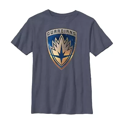 Little & Big Kid Boys Crew Neck Short Sleeve Regular Fit Guardians of the Galaxy Marvel Graphic T-Shirt