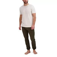 Hanes French Terry Mens Crew Neck Short Sleeve 2-pc. Big Pajama Sets