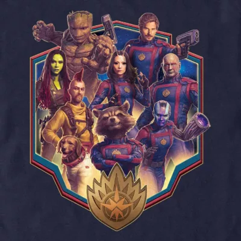 Mens Crew Neck Short Sleeve Regular Fit Guardians of the Galaxy Graphic T-Shirt
