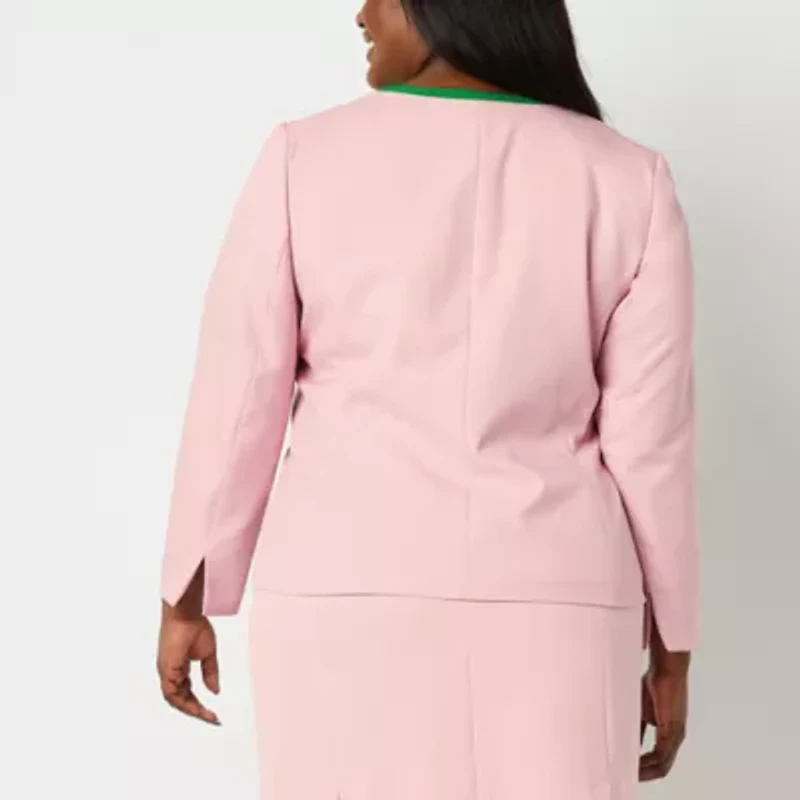 Black Label by Evan-Picone Womens Plus Classic Fit Suit Jacket