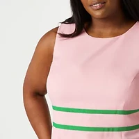 Black Label by Evan-Picone Womens Plus Sleeveless Sheath Dress