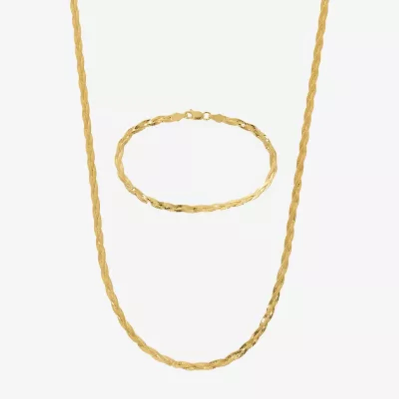 Womens 24K Gold Over Silver Oblong 2-pc. Jewelry Set