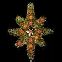 21'' Lighted Gold Star of Bethlehem Christmas Tree Topper - Multi-Color Lights