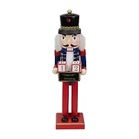 14'' Red and Blue Christmas Nutcracker with Countdown Sign