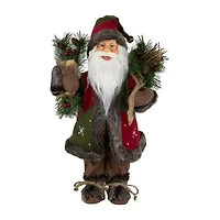 16'' Country Santa Claus with Snowflake Jacket Standing Christmas Figure