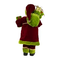 16'' Grand Imperial Red and Green Santa Claus with Gift Bag Christmas Figure