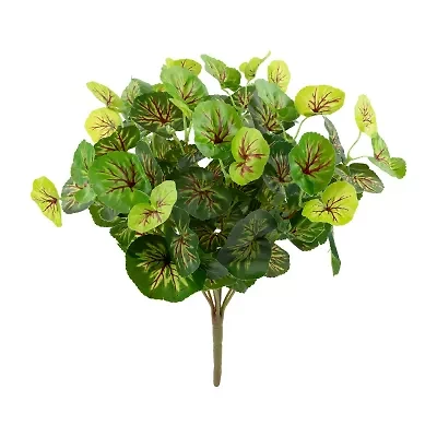 18.5'' Green Two Toned Begonia Spring Artificial Floral Bush