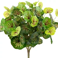 18.5'' Green Two Toned Begonia Spring Artificial Floral Bush