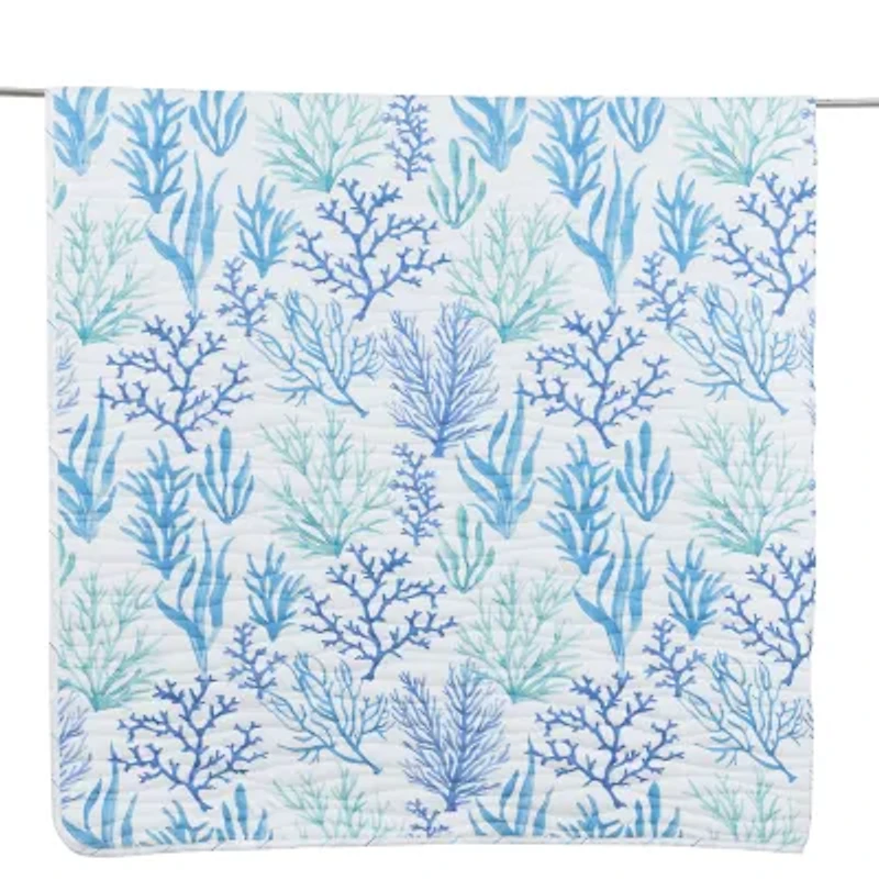 Linery Blue Coral Reversible Quilt Set