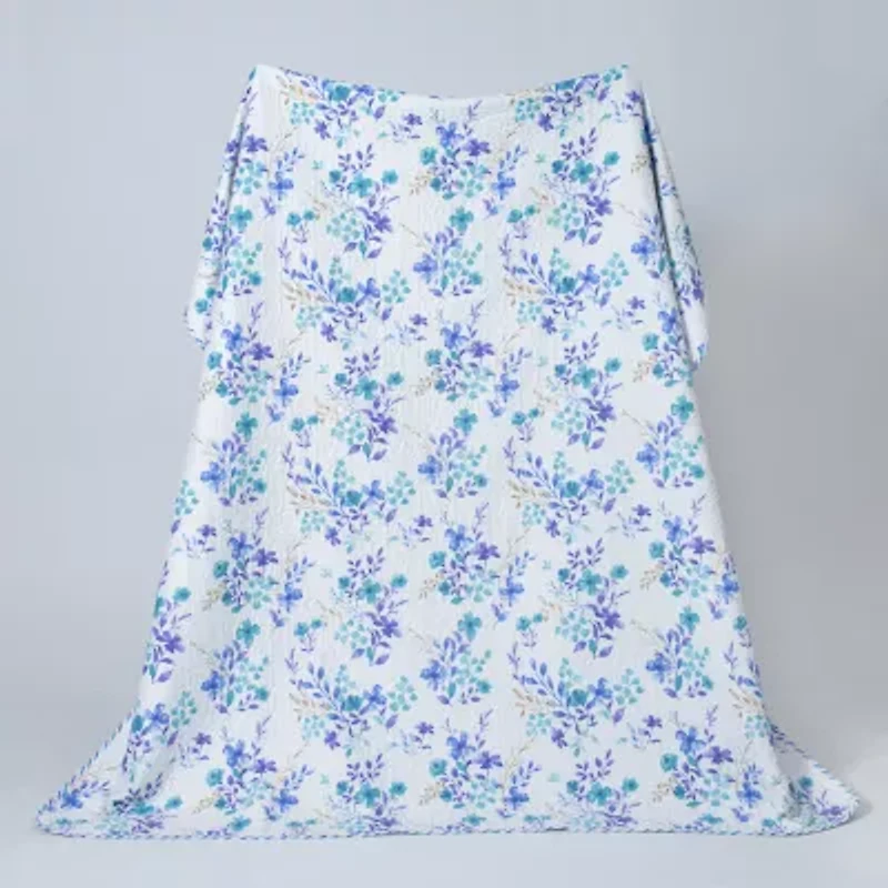 Linery Blue Floral Reversible Quilt Set