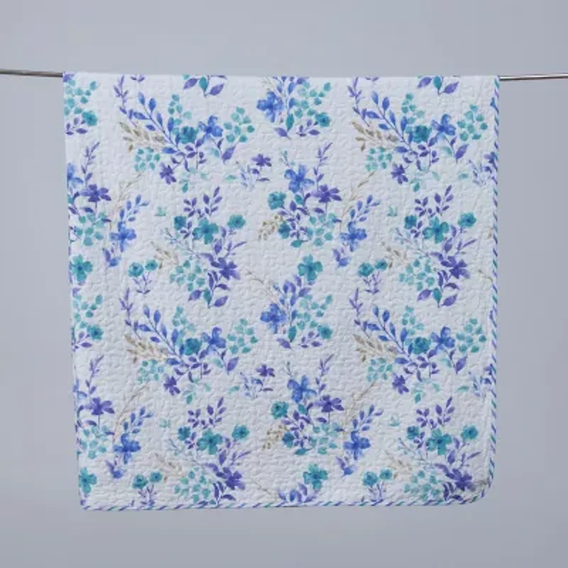 Linery Blue Floral Reversible Quilt Set