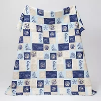 Linery Seashell Patchwork Reversible Quilt Set