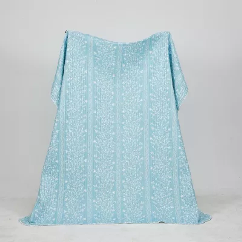 Linery Floral Striped Reversible Quilt Set
