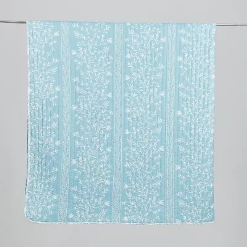 Linery Floral Striped Reversible Quilt Set