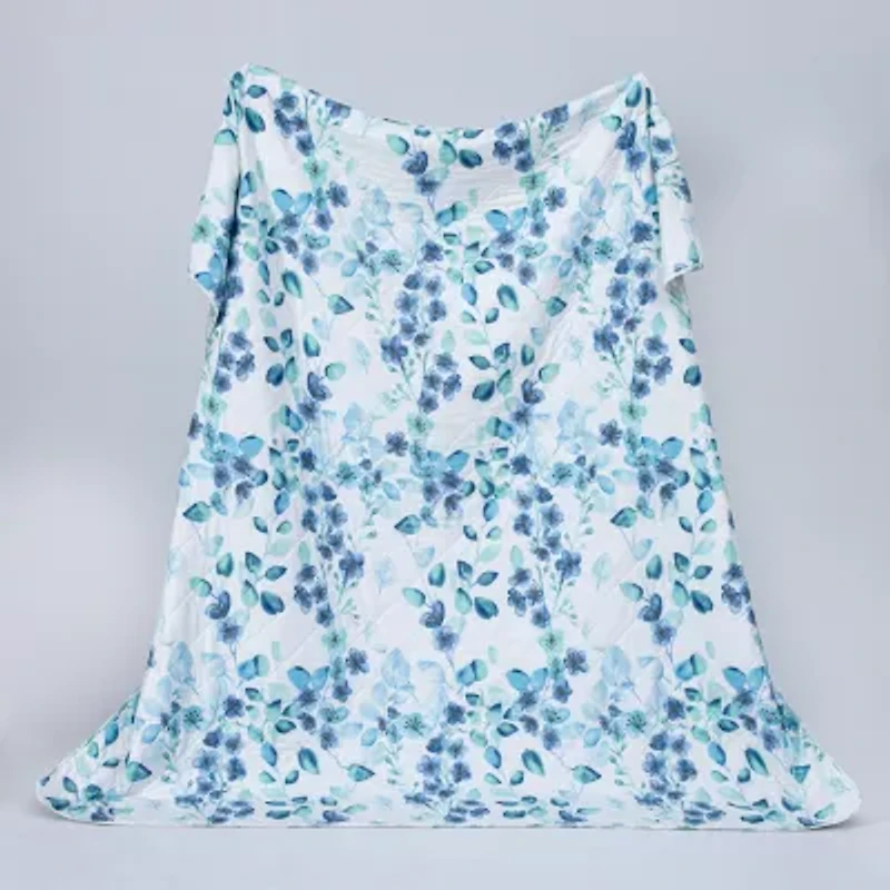 Linery Watercolor Leaves Reversible Quilt Set