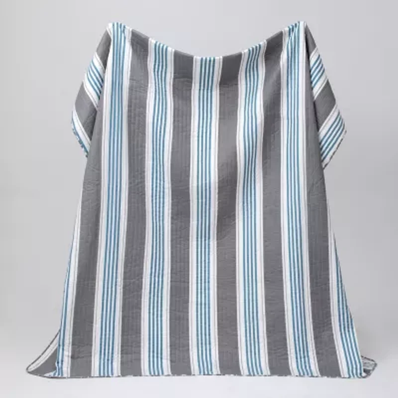 Linery Coastal Stripe Reversible Quilt Set