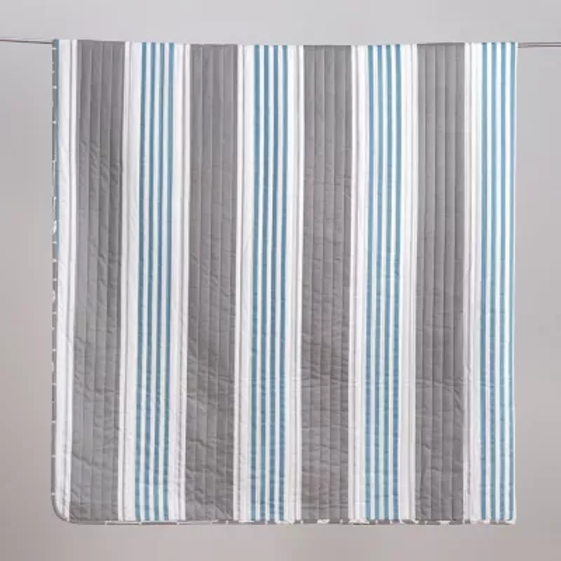 Linery Coastal Stripe Reversible Quilt Set