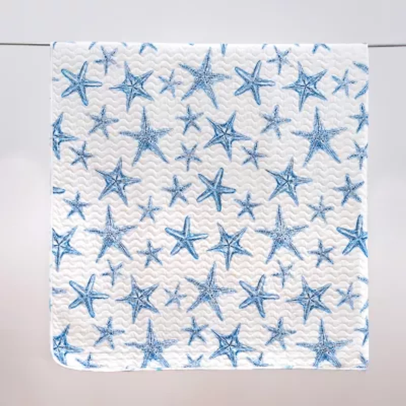 Linery Blue Starfish Reversible Quilt Set