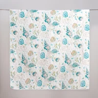 Linery Coastal Seashell Pattern Reversible Quilt Set