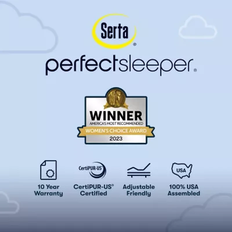 Serta Perfect Sleeper Blue Lagoon Nights 13.5" Medium Tight Top - Mattress + Box Spring
