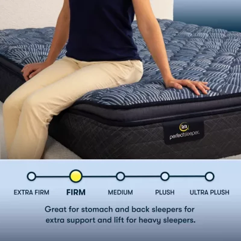 Serta Perfect Sleeper Cobalt Calm Plus 14.5" Firm Pillow Top - Mattress + Box Spring