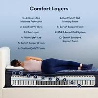 Serta Perfect Sleeper Cobalt Calm Plus 14.5" Firm Pillow Top - Mattress + Box Spring