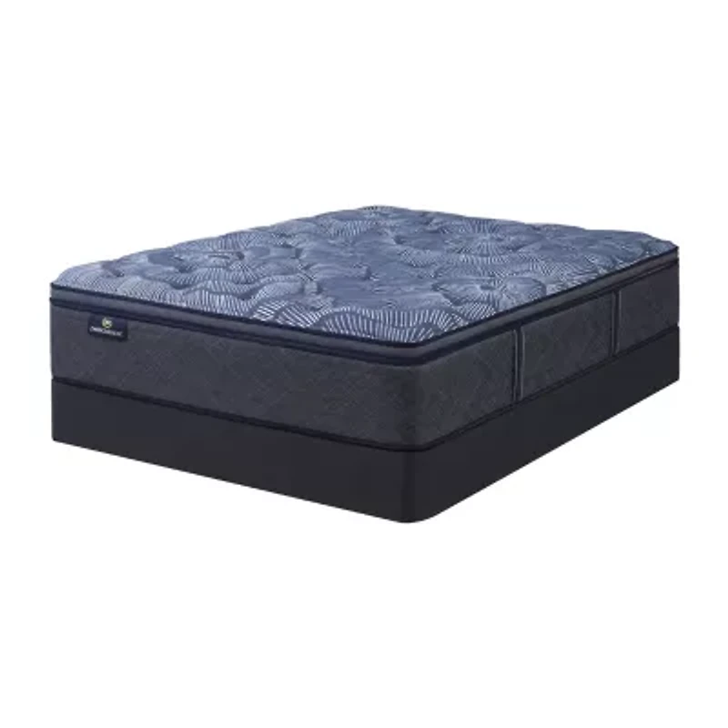 Serta Perfect Sleeper Cobalt Calm 15.25" Plush Pillow Top - Mattress + Box Spring