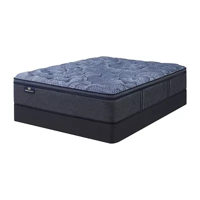 Serta Perfect Sleeper Cobalt Calm 15.25" Plush Pillow Top - Mattress + Box Spring