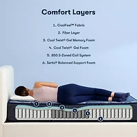 Serta Perfect Sleeper Dazzling Night 12" Hybrid Medium - Mattress + Box Spring